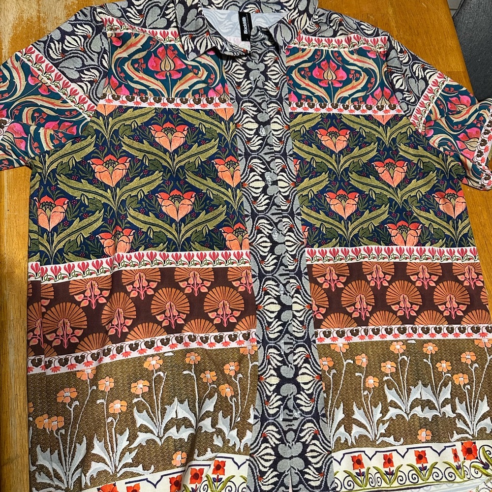 Blackmilk Floral Print Button Up Shirt